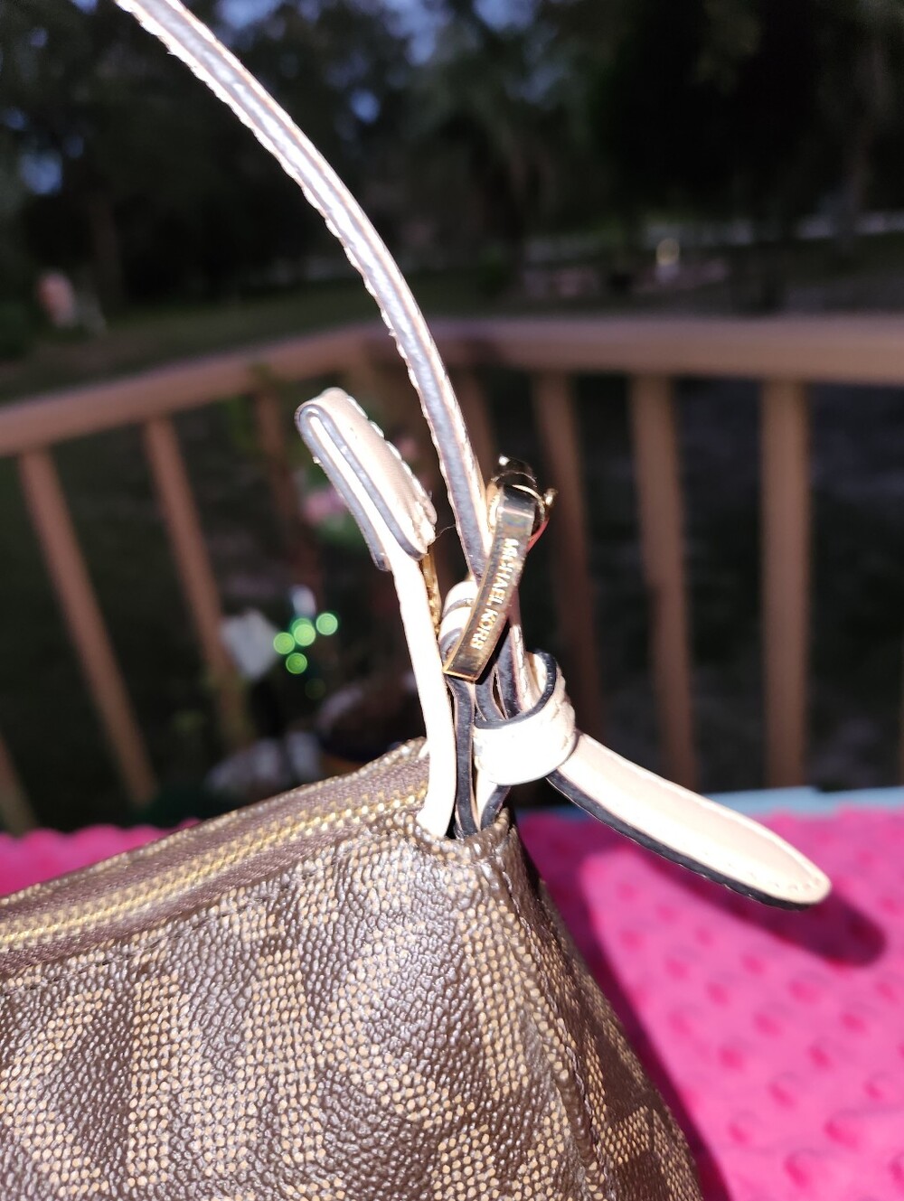 Michael Kors Brown MK Logo Crossbody with Gold Charm. NWOT - Picture 2 of 10